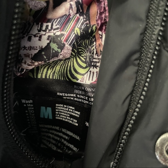 BURTON Black Reversible Goose Down Ski Snowboard Jacket Medium - Picture 6 of 8